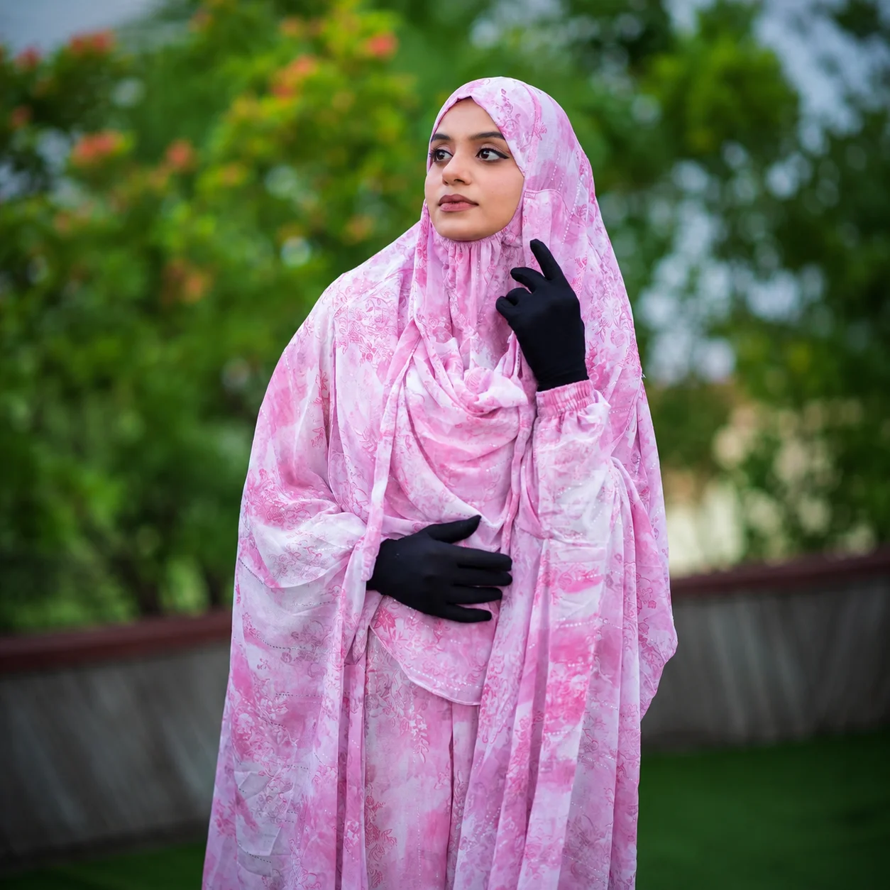 Premium Cherry Georgette Semi Long Khimar G102